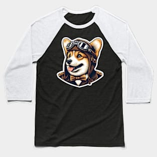 Corgi Pilot Baseball T-Shirt